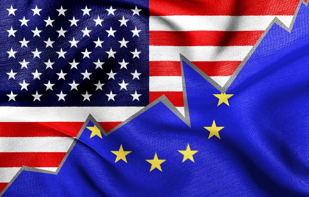 [U.S. and European flags overlaid]
